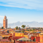 Panoramic View of Marrakesh and old medina, Morocco
