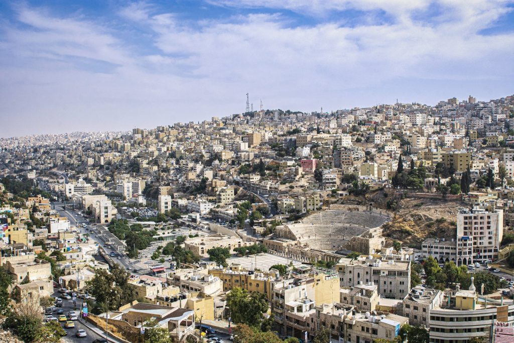 Amman City: aerial view of city buildings during daytime